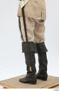  Photos Army man in cloth suit 2 18th century Army beige pants high leather shoes historical clothing lower body 0004.jpg